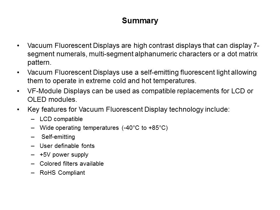 Vacuum Fluorescent Displays Slide 10