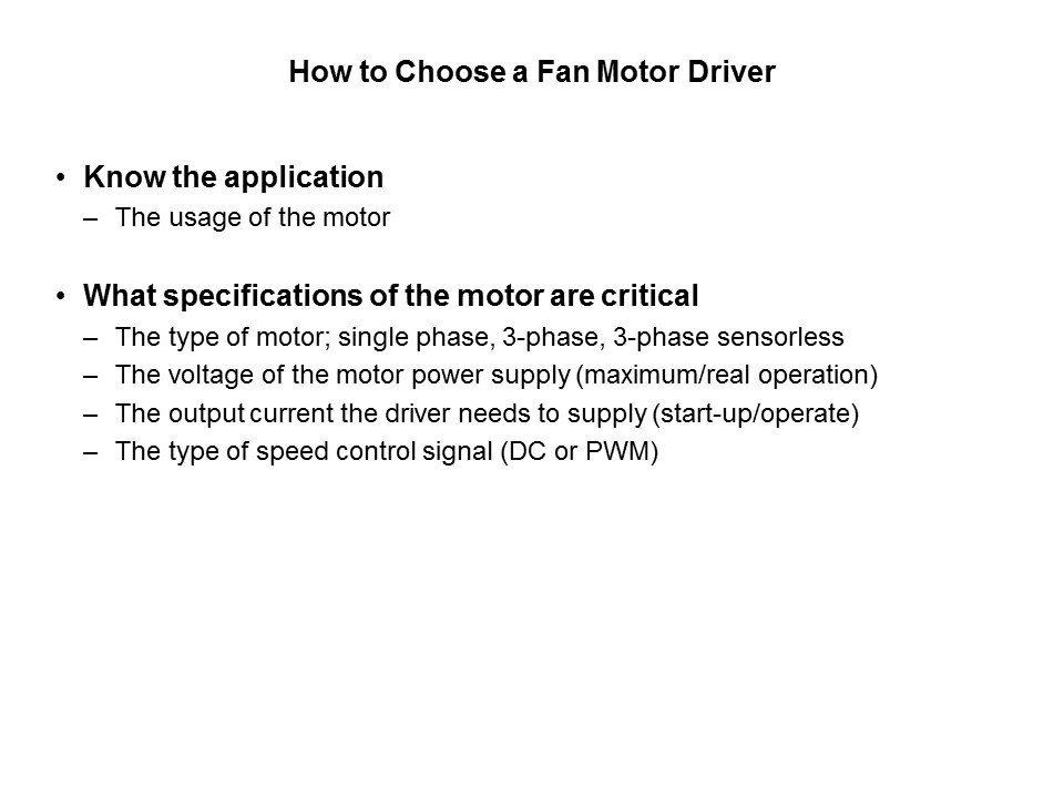 Cooling Fan Motor Drivers Slide 18