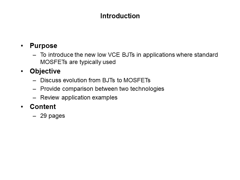 Low Vce sat BJT Power Savings Slide 1