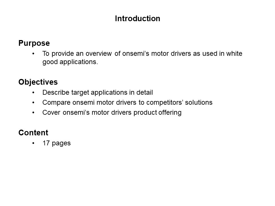 Motor Driver in White Goods Applications Slide 1