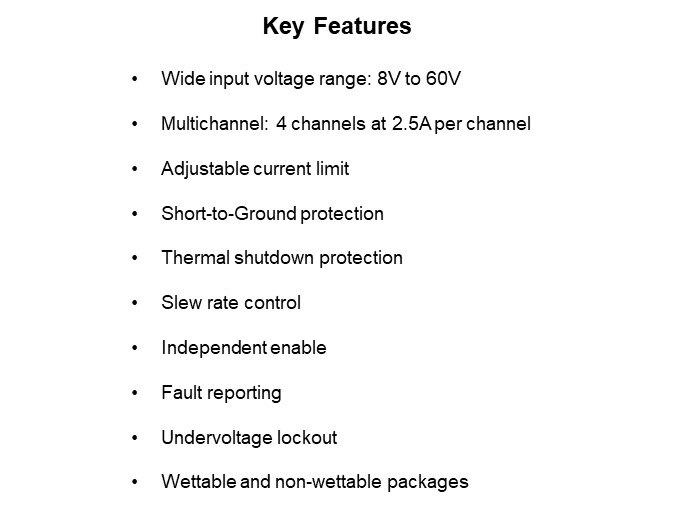 Image of onsemi NI(S/V)3071 4-Channel eFuse - Key Features