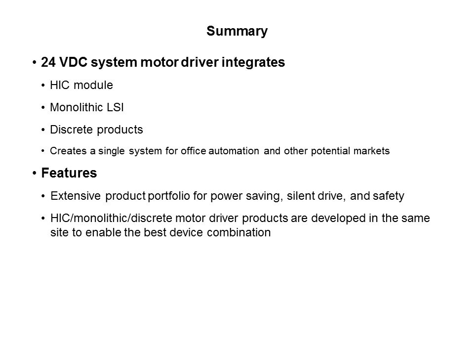 Semiconductor General Purpose 24 Volt Motor Drivers Slide 27