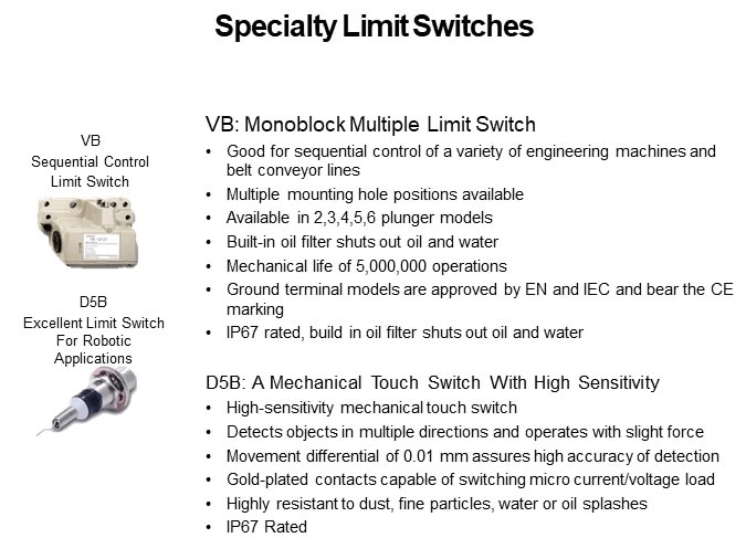 Specialty Limit Switches