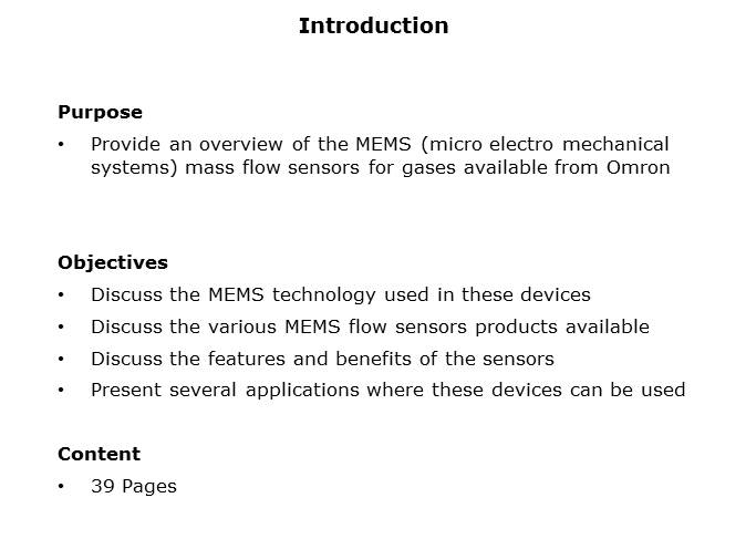 MEMS Flow Sensors Slide 1