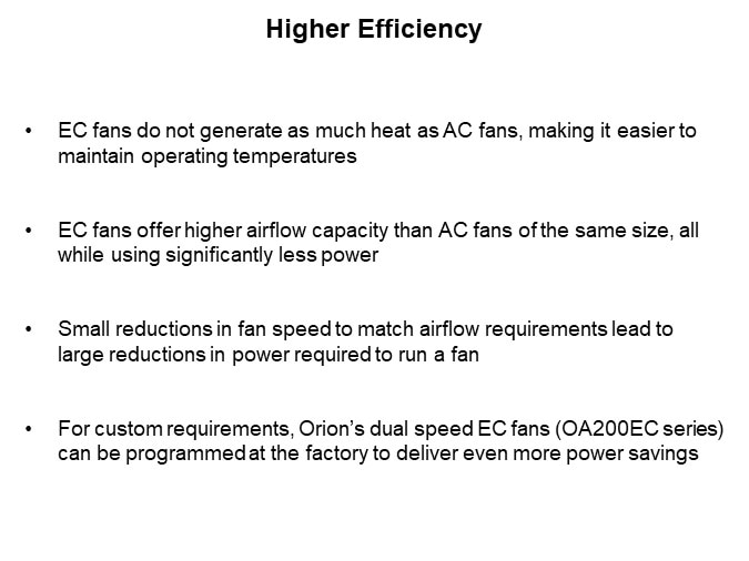 Image of Orion Fans Electronically Commutated (EC) Fans - Slide4