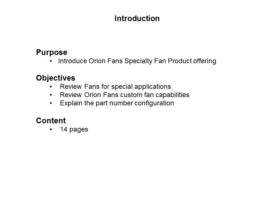 Specialty Fans Slide 1