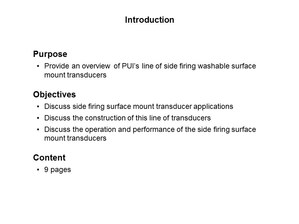 Side-Firing Washable Surface Mount Transducers Slide 1