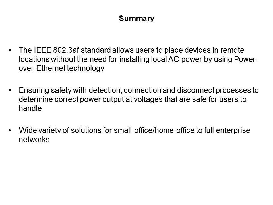 IEEE 802.3af Standard for Power-over-Ethernet Slide 7