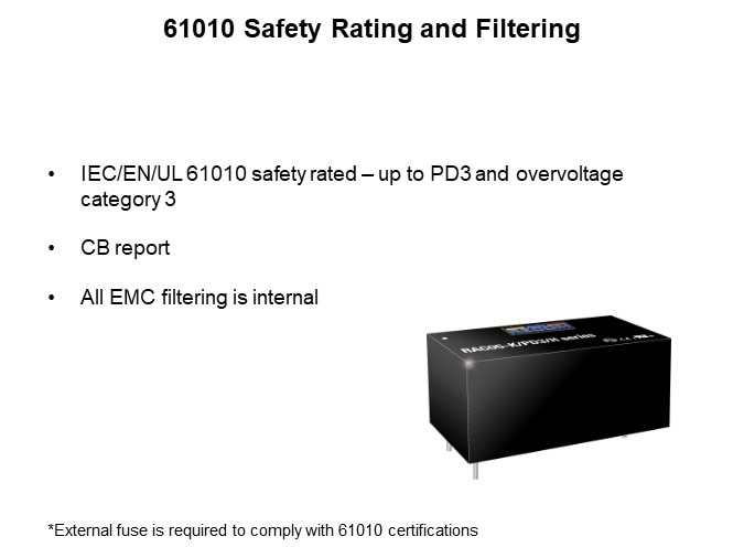 Image of RECOM Power RAC05-K/PD3 AC/DC Converter - 61010 Safety Rating and Filtering