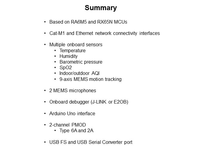 Image of Renesas CK-RA6M5/CK-RX65N Cat-M1 Cloud Kits with RYZ014A PMOD - Summary