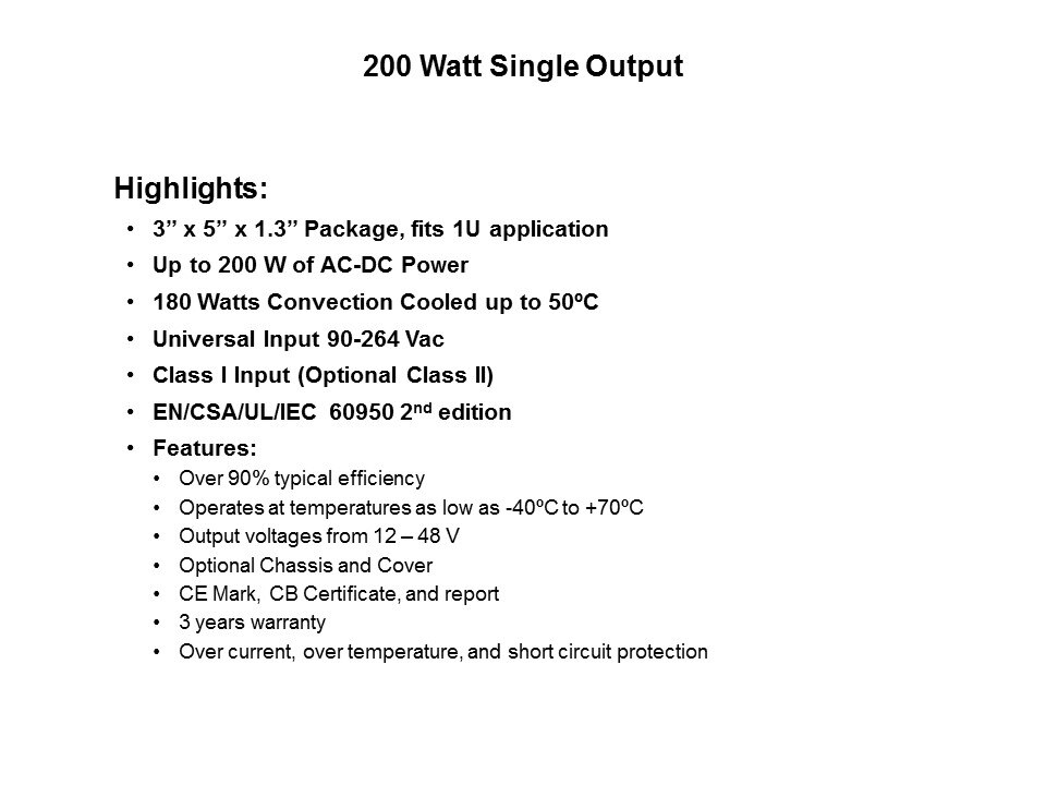 CINT1200 AC/DC Power Supplies Slide 2