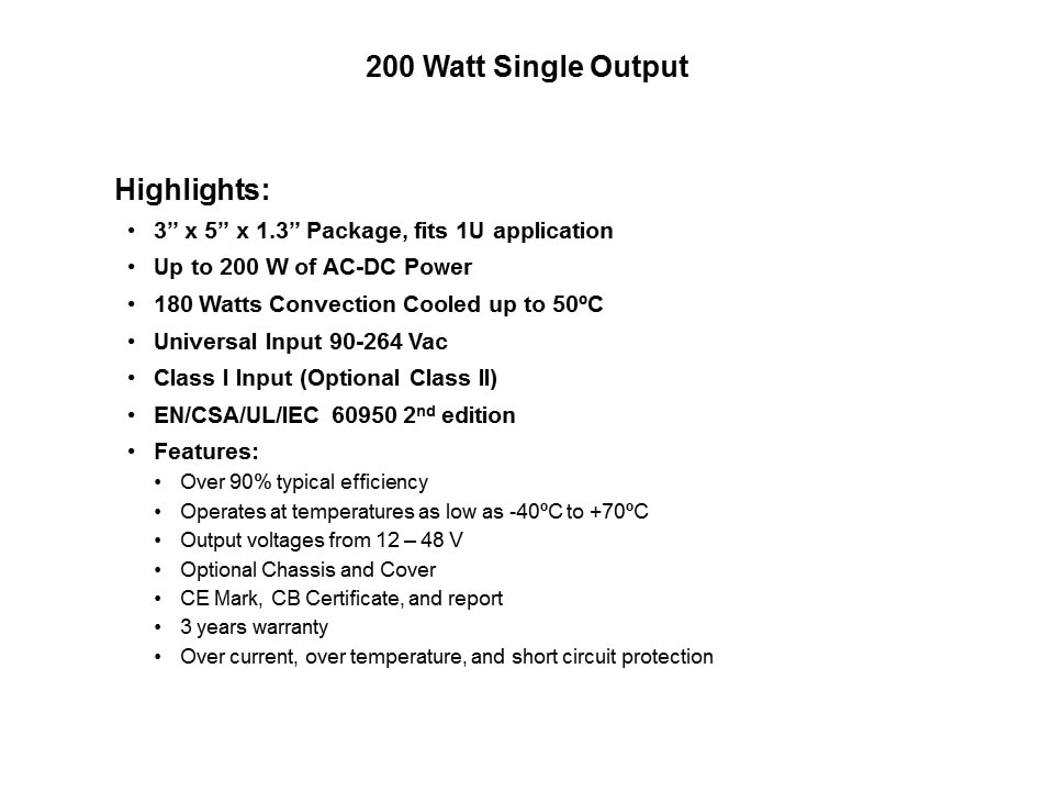 CINT1200 AC/DC Power Supplies Slide 2