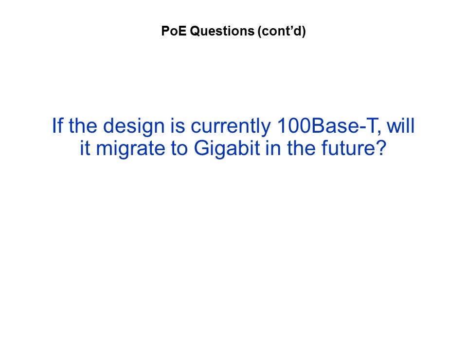 Power over Ethernet Slide 27