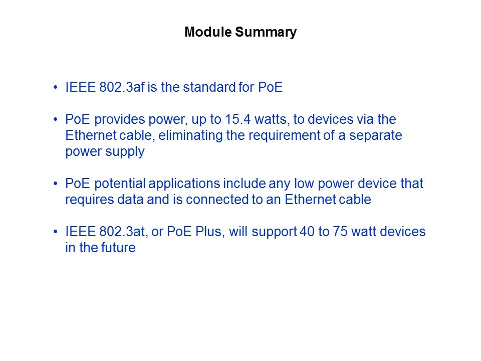 Power over Ethernet Slide 32