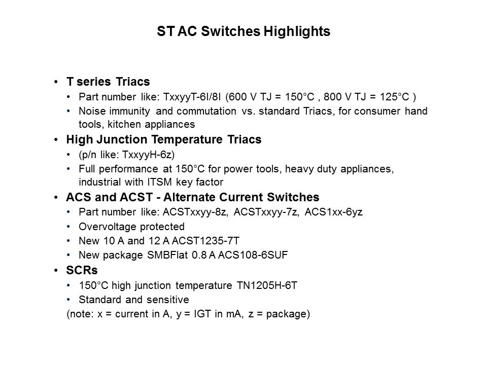 AC Switches Family - Part 1 Slide 8