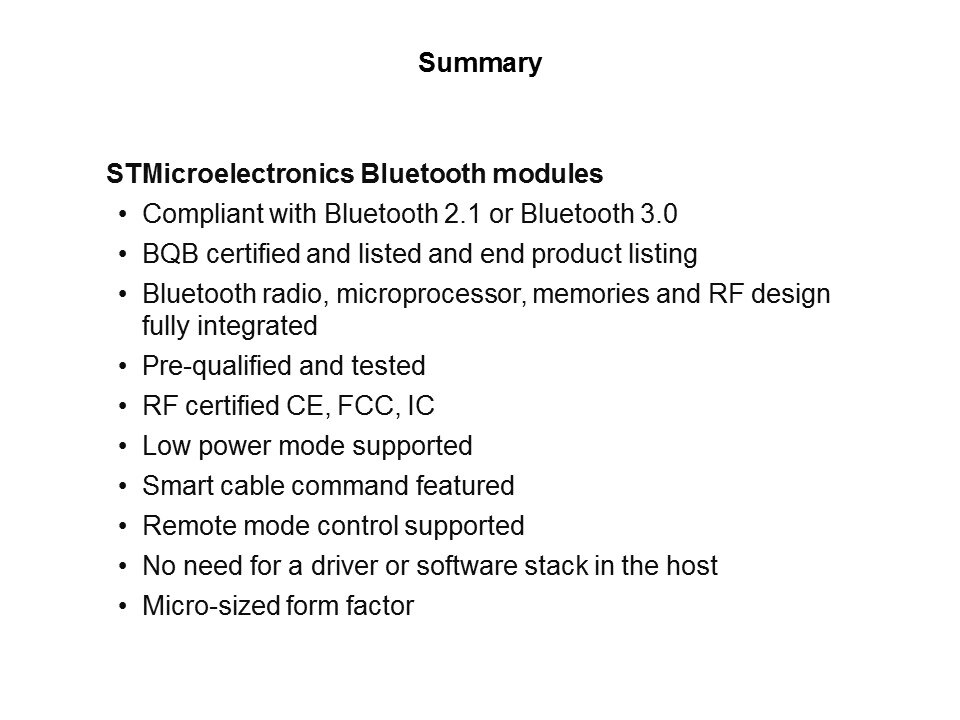 Bluetooth Modules and Turnkey Solutions Slide 17
