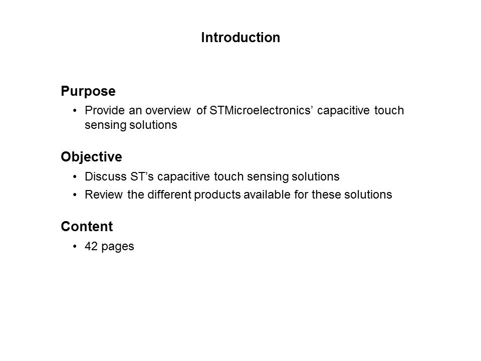 Capacitive Touch Sensing Solutions Slide 1
