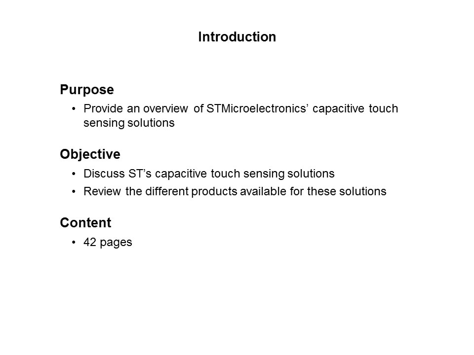 Capacitive Touch Sensing Solutions Slide 1