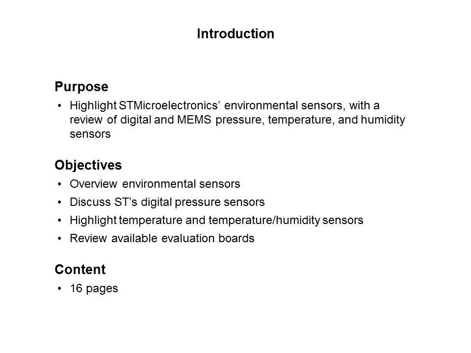 Environmental Sensors Roadmap Slide 1