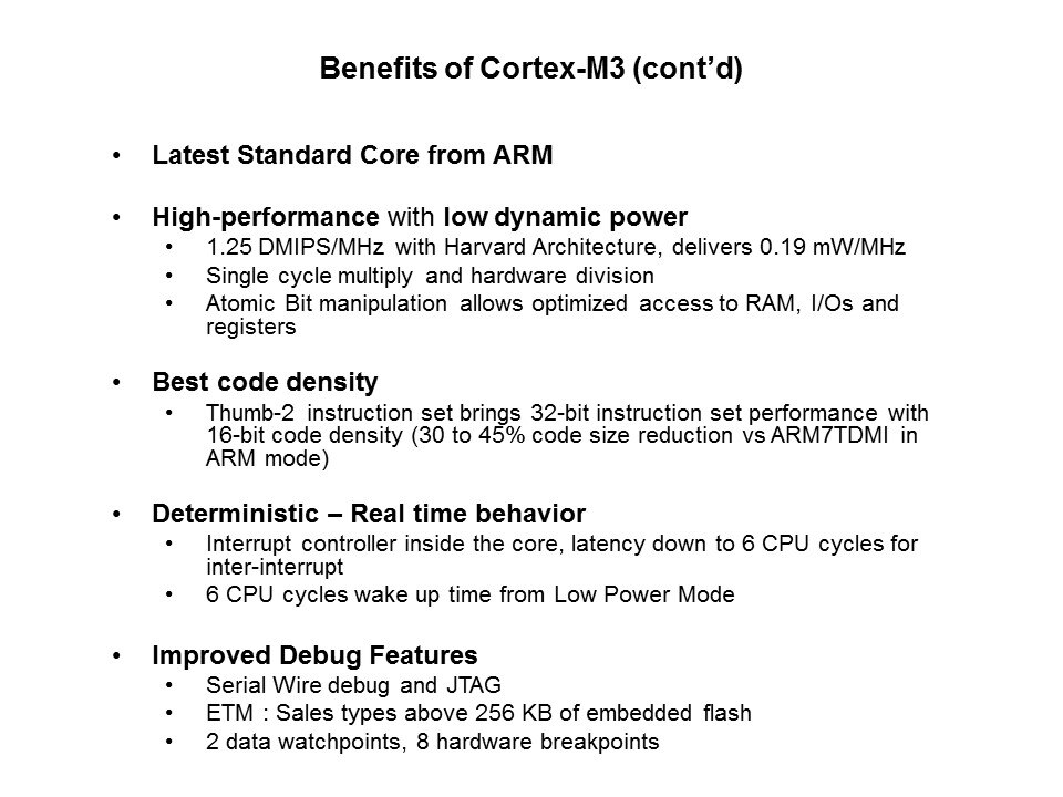 STM32 Cortex-M3 32-bit Microcontrollers Slide 6