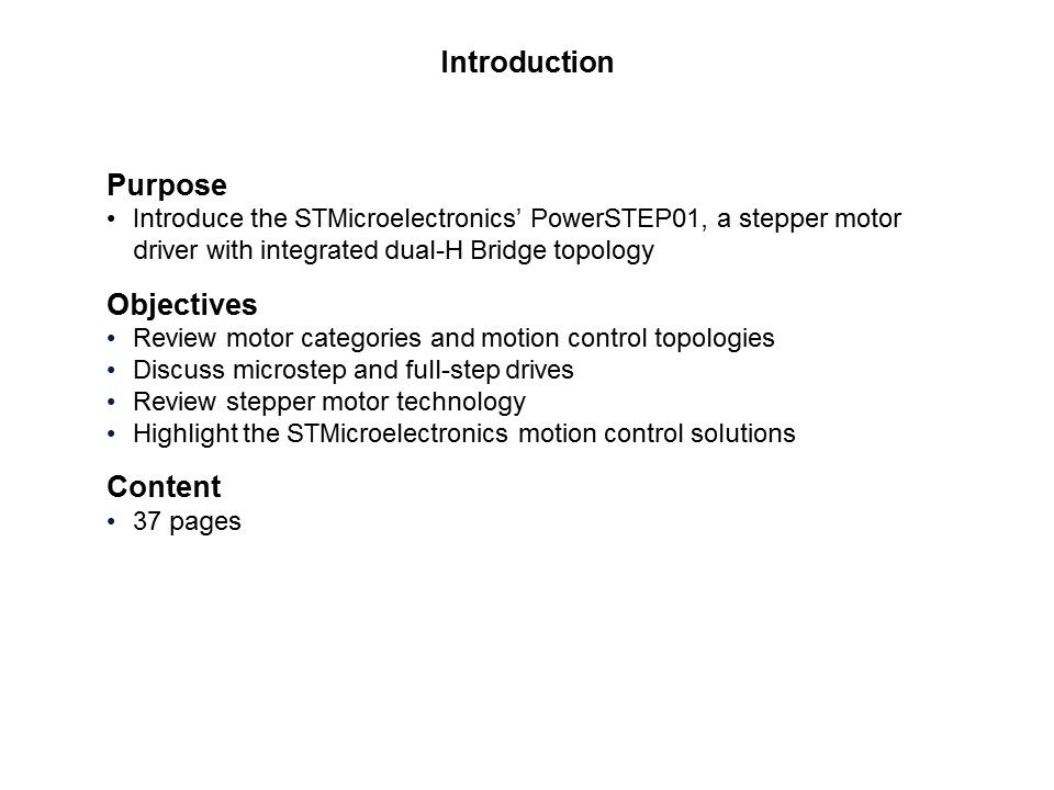 Solutions for Motion Control PowerSTEP01 Pt 1 of 2 Slide 1