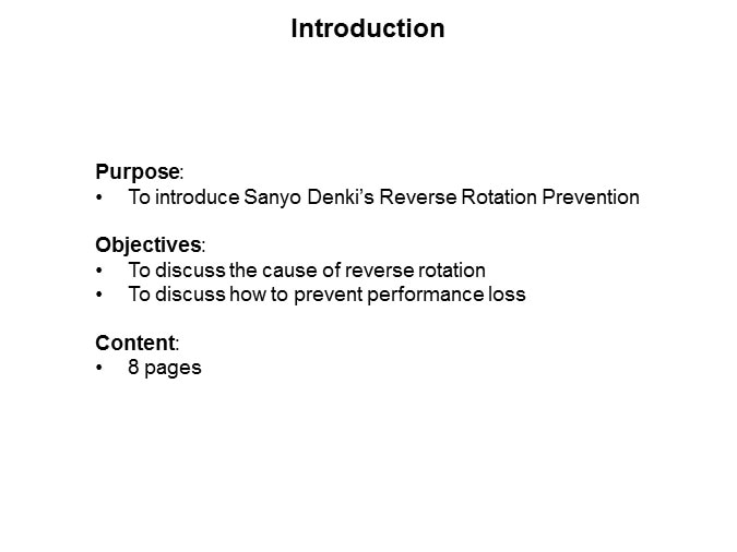 Image of Sanyo Denki Reverse Rotation Prevention - Slide1