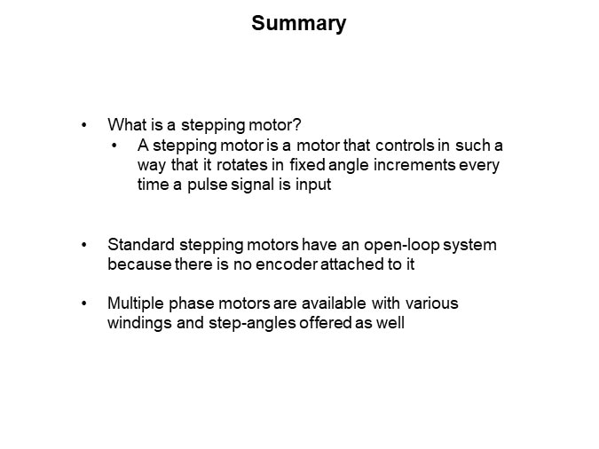 Image of Sanyo Denki Stepper Motor Basics - Summary