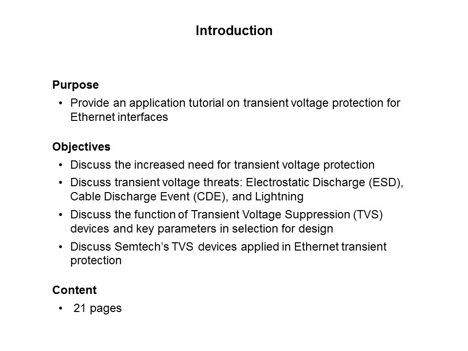 Transient Voltage Protection for Ethernet Interfaces Slide 1