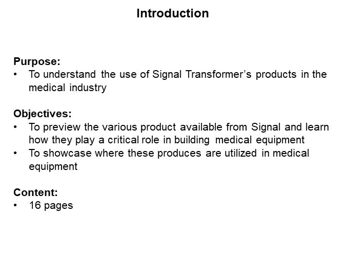 Image of Signal Transformers Medical Safety Transformers for Power Isolation - Introduction