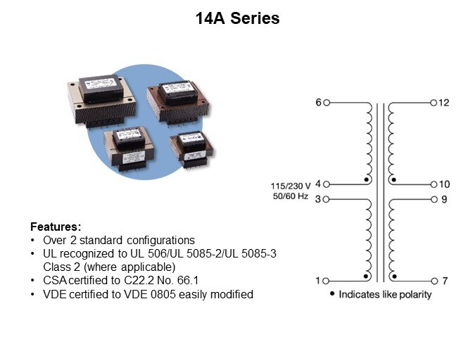 Image of Signal Transformers Medical Safety Transformers for Power Isolation - 14A Series