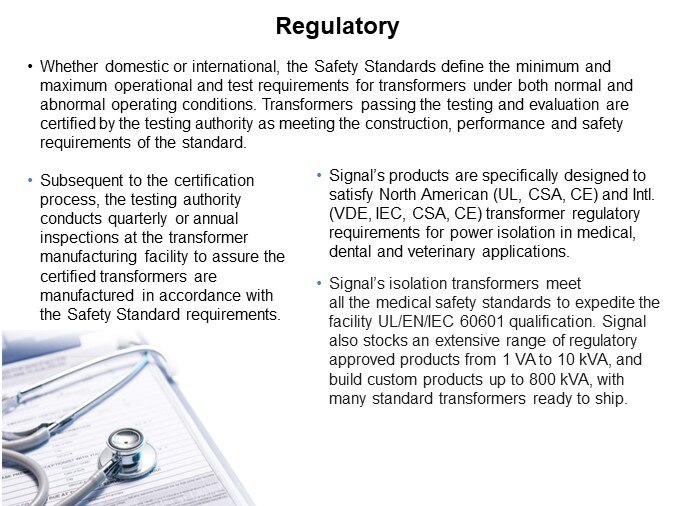 Image of Signal Transformers Medical Safety Transformers for Power Isolation - Regulatory