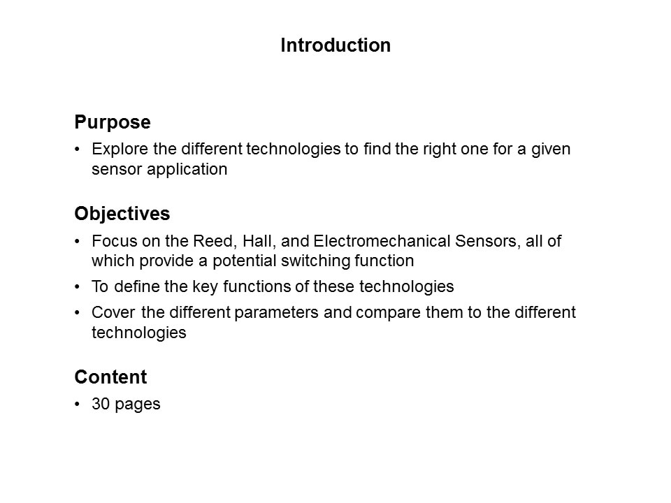 Reed Sensors vs Hall and Electromechanical Slide 1