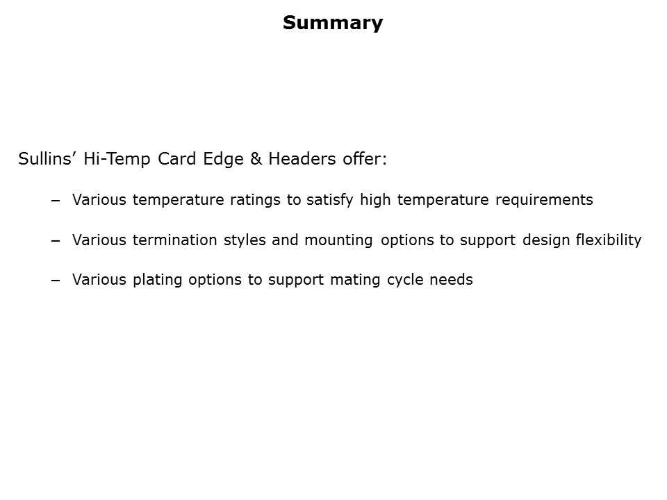 Hi-Temp Connectors Slide 18