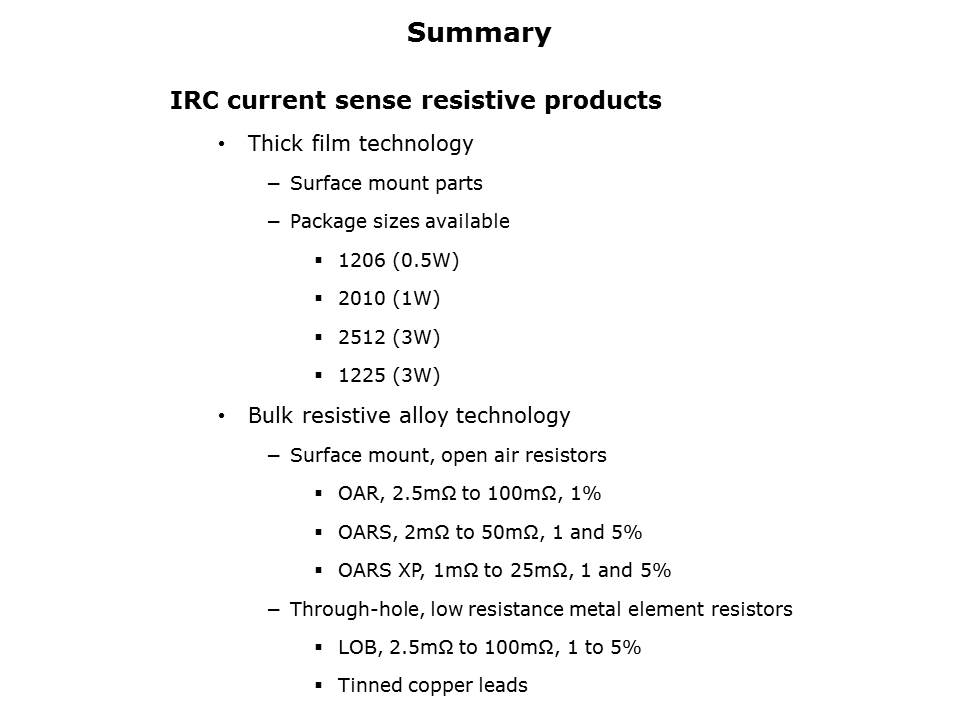Current Sense Resistors Slide 19