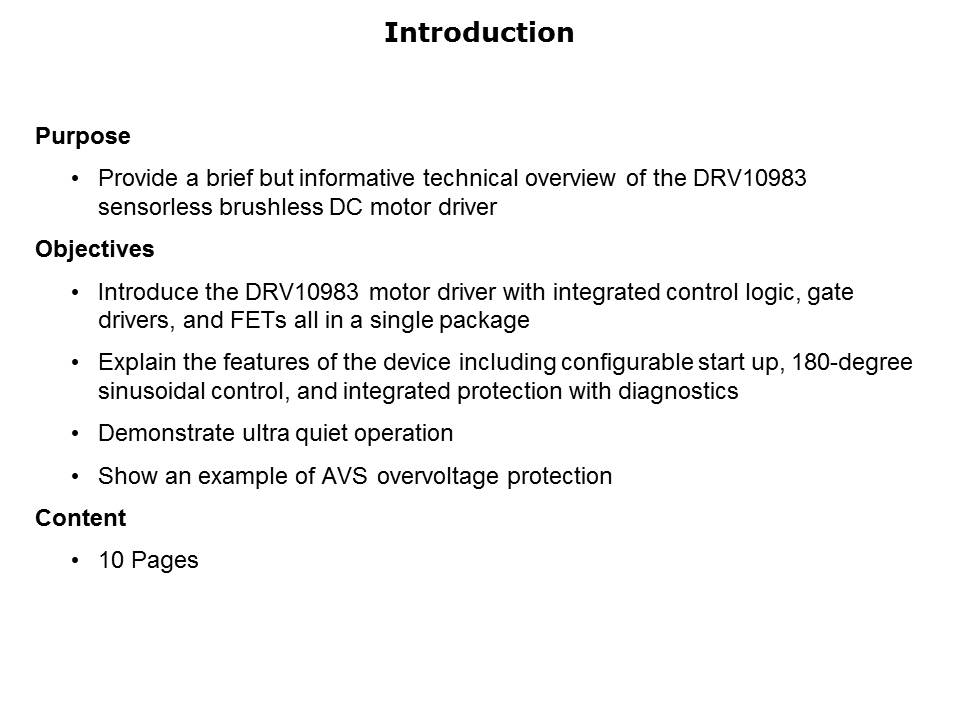 Brushless DC Motor Driver Slide 1