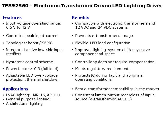 LED Lighting Driver Solutions Slide 11