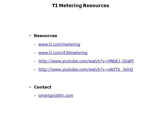 MSP430 for Utility Metering Solutions Slide 25