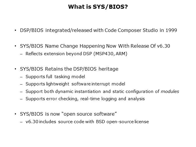 SYS/BIOS: Introduction to Real-Time Operating Systems Slide 6