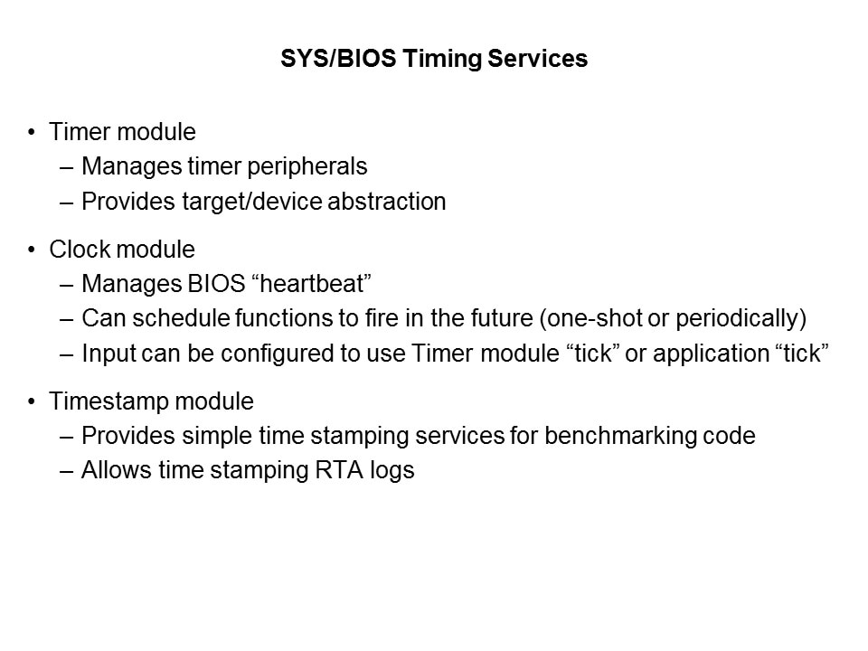 SYS/BIOS: Introduction to Timers and Clocks Slide 2