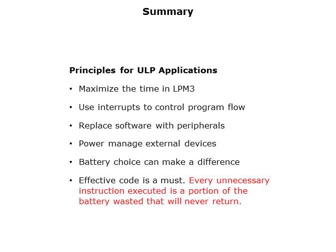 The Ultra Low Power MSP430 Slide 23