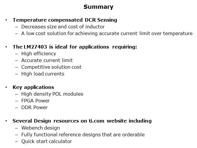 LM27403 DC/DC Buck Controller Slide 16