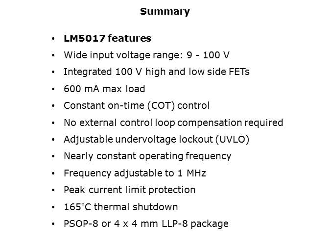 LM5017 100 V 600 mA Synchronous Buck Converter Slide 16