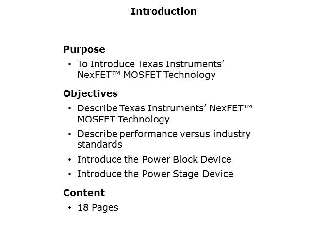 NexFET MOSFET Technology PTM Slide 1