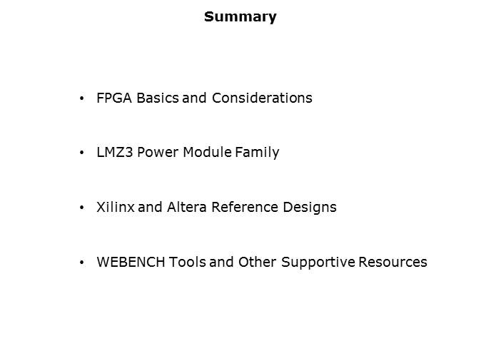 Powering FPGAs with SIMPLE SWITCHER LMZ3 Power Modules Slide 25