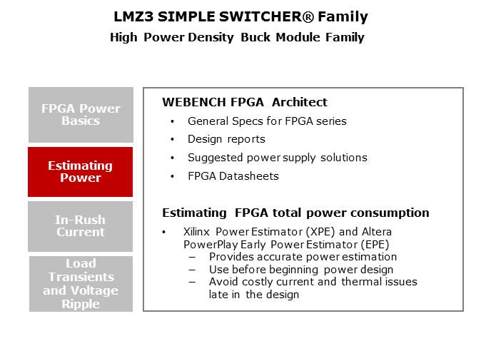 Powering FPGAs with SIMPLE SWITCHER LMZ3 Power Modules Slide 7