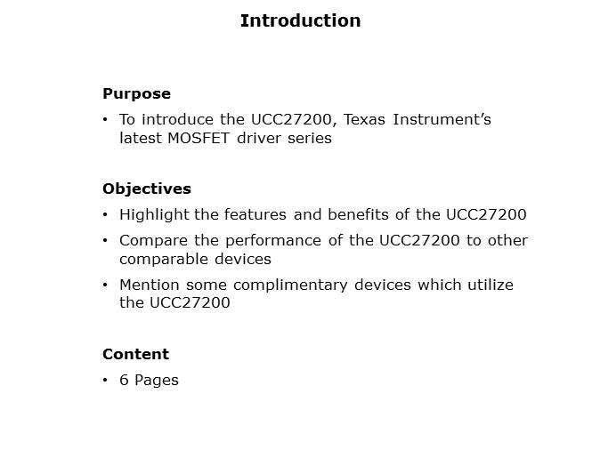 120V High Side Low Side MOSFET Driver (UCC27200) Slide 1