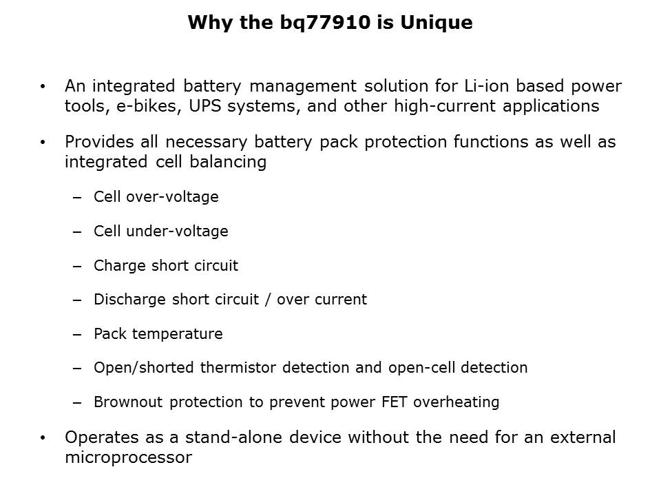 Power - bq77910 Slide 3