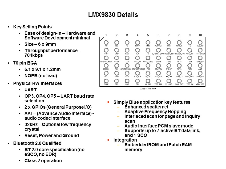 LMX9838 Bluetooth Module Slide 16