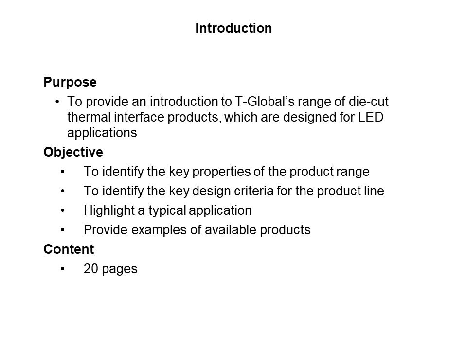 Die Cut Thermal Interface Product Offering Slide 1