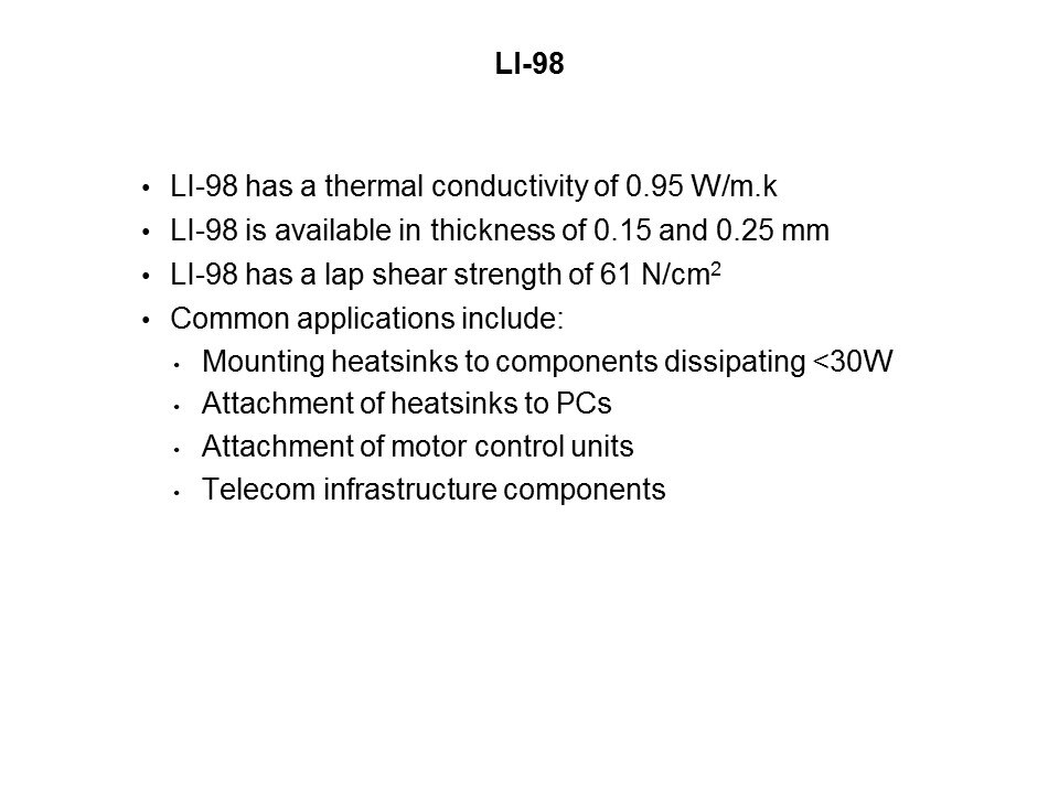 LI Series Thermal Interface Material Slide 3